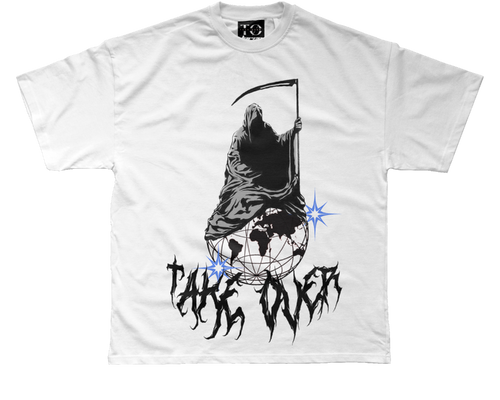 Take Øver Reaper Tee White/Blue 🎲🦇 - TakeOver Apparel